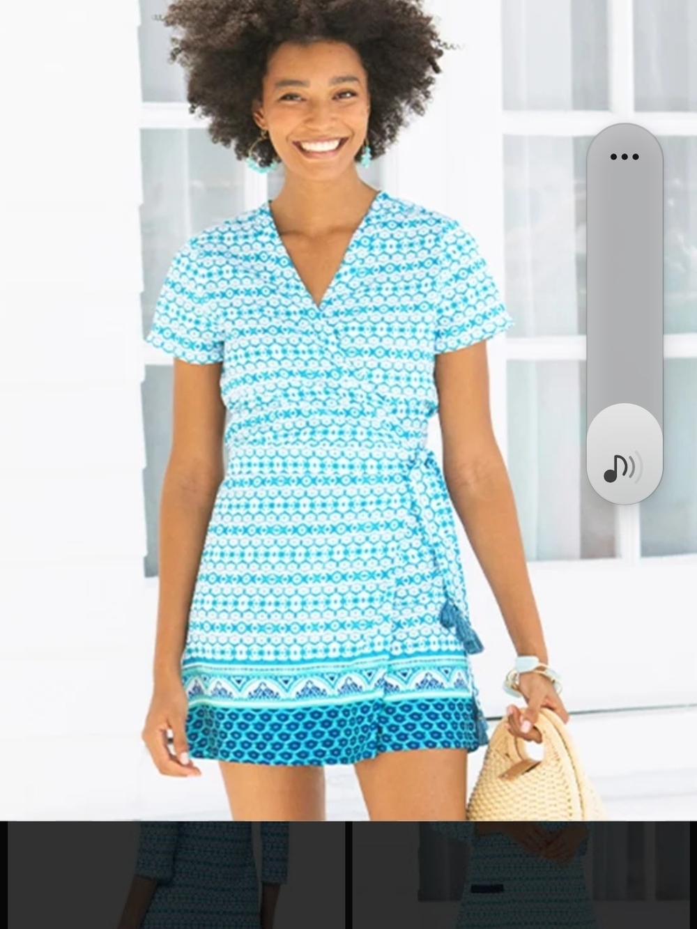 CABANA LIFE Blue Patterned Women's Skort/wrap Dress